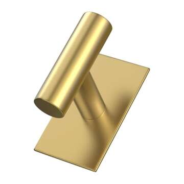 VAEHOLD Wall Towel Hooks, Heavy Duty Sticky Holder Waterproof Towel Hooks for Hanging Coat, Clothes, Closet Hook Wall Mount for Kitchen (Gold, Adhesive 4 Pack)