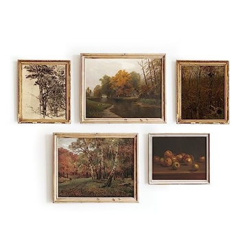 Vintage Posters For Room Aesthetic - Set of 5 Autumn Aesthetic Gallery Wall Art, Vintage Prints For ...
