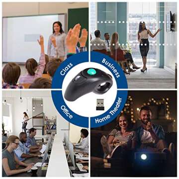 EIGIIS 2.4G Ergonomic Trackball Handheld Finger USB Mouse Wireless Optical Travel DPI Mice for PC La...