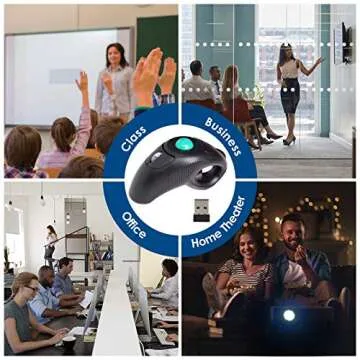 EIGIIS 2.4G Ergonomic Trackball Handheld Finger USB Mouse Wireless Optical Travel DPI Mice for PC La...