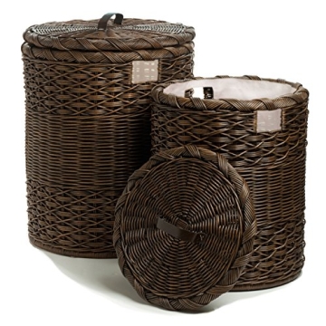 The Basket Lady Round Wicker Laundry Hamper Extra Large