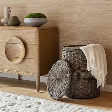 The Basket Lady Round Wicker Laundry Hamper Extra Large