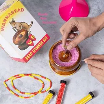 Wannabead Waist Bead Spinner for Jewelry Making Kit Includes 2 Big Eye Beading Needles and a Funnel
