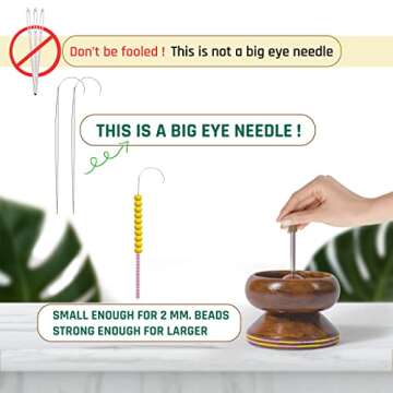 Wannabead Waist Bead Spinner for Jewelry Making Kit Includes 2 Big Eye Beading Needles and a Funnel