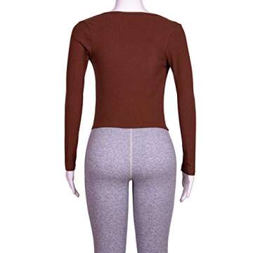 Trendy Long Sleeve Tie Front Crop Tops for Women