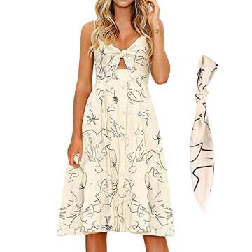 FANCYINN Floral Tie Front Midi Dress - Perfect for All Occasions
