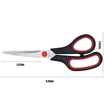 Scissors, Multipurpose office Scissors,8.5 Inch Ultra Sharp Shears, Comfort-Grip Handles Household s...