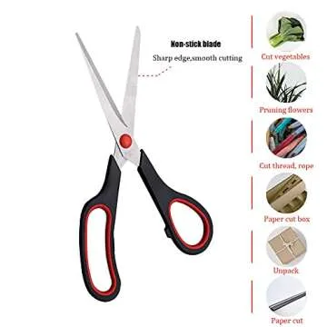 Scissors, Multipurpose office Scissors,8.5 Inch Ultra Sharp Shears, Comfort-Grip Handles Household scissors，Sturdy Sharp Craft Supplies - Pack of 3, Right/Left Hande
