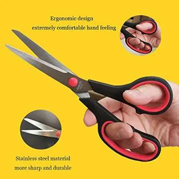 Scissors, Multipurpose office Scissors,8.5 Inch Ultra Sharp Shears, Comfort-Grip Handles Household scissors，Sturdy Sharp Craft Supplies - Pack of 3, Right/Left Hande