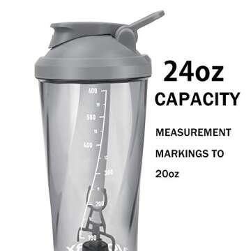 VOLTRX Premium Electric Protein Shaker Bottle, Made with Tritan - BPA Free - 24 oz Vortex Portable Mixer Cup/USB Rechargeable Shaker Cups for Protein Shakes