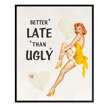 Funny Vintage 1950s Pinup Girl Bathroom Home Decor Print - 8x10 Retro Wall Art Decoration for Bath, ...