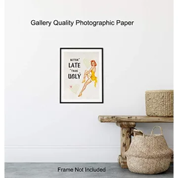 Funny Vintage 1950s Pinup Girl Bathroom Decor 8x10 Print