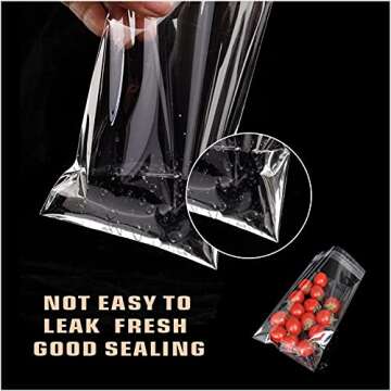 Voikinfo 100 pcs 4" x 10" Long Clear Resealable Cellophane Bags Self Sealing Treat Bags Cookie Bags with Adhesive Flap Gift Wrap Poly Bags Plastic Packaging 1.4 mil