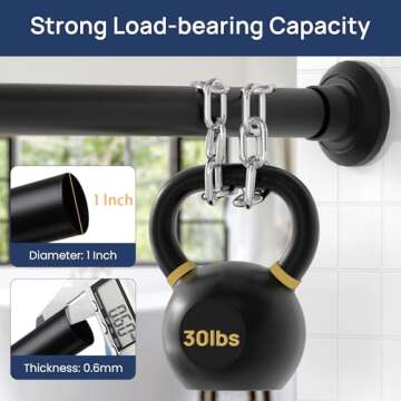 Matte Black Shower Curtain Rod 33 to 72 Inches Adjustable