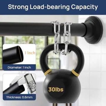 Matte Black Shower Curtain Rod 33 to 72 Inches Adjustable