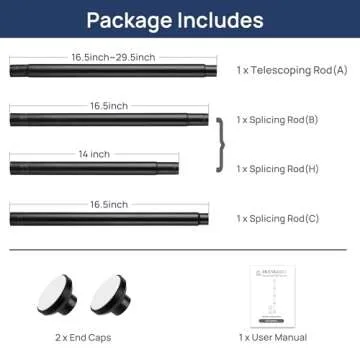 Matte Black Shower Curtain Rod 33 to 72 Inches Adjustable