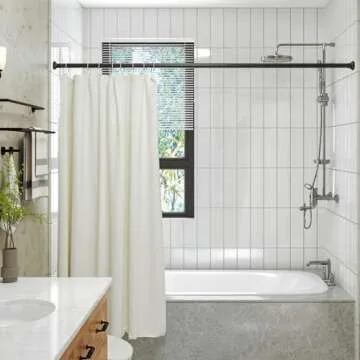 Matte Black Shower Curtain Rod 33 to 72 Inches Adjustable