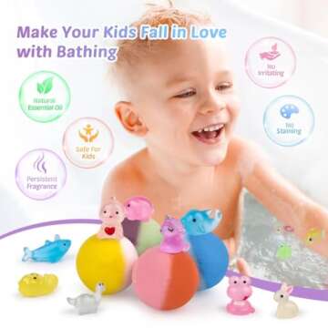 Bath Bombs for Kids with Toy Inside, 36 Pcs Bath Bombs with Glow in The Dark Dinosuar, Animal and Ocean Surprise Inside, Handmade Organic Bubble Bath Ball Gift Set for Birthday, Halloween, Christmas