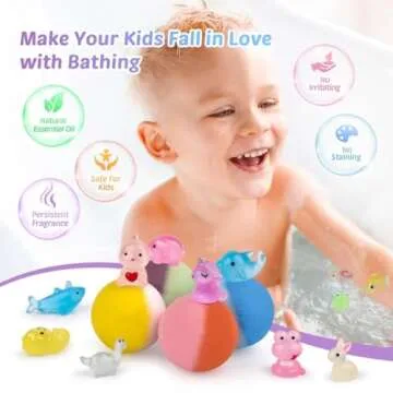 Bath Bombs for Kids with Toy Inside, 36 Pcs Bath Bombs with Glow in The Dark Dinosuar, Animal and Ocean Surprise Inside, Handmade Organic Bubble Bath Ball Gift Set for Birthday, Halloween, Christmas