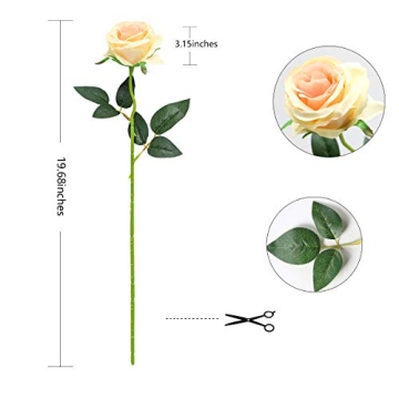 Tifuly Artificial Roses - Realistic 12 pcs Silk Flowers