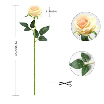Tifuly Artificial Roses - Realistic 12 pcs Silk Flowers