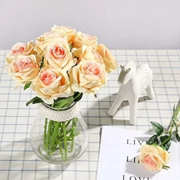 Tifuly Artificial Roses - Realistic 12 pcs Silk Flowers