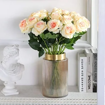 Tifuly Artificial Roses - Realistic 12 pcs Silk Flowers