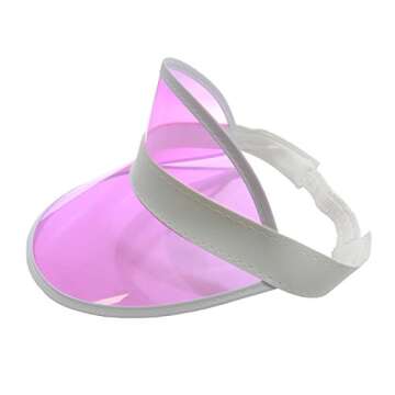 Nicky Bigs Novelties Clear Colored Plastic Sun Visor Tennis Beach Bingo Vegas Dealer Golf Casino Hat