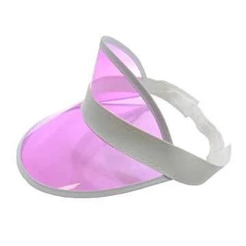 Nicky Bigs Novelties Clear Colored Plastic Sun Visor Tennis Beach Bingo Vegas Dealer Golf Casino Hat