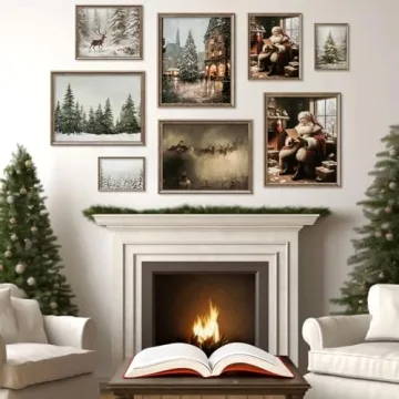 9Pcs Christmas Wall Art Prints Vintage Santa Decor