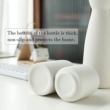 KIOXOHO White Ceramic Vase Set - 3 Small Decorative Vases