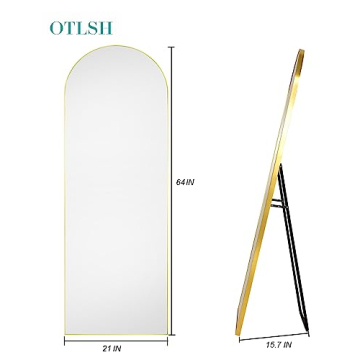Otlsh Elegant Arched Full Length Mirror for Home Decor