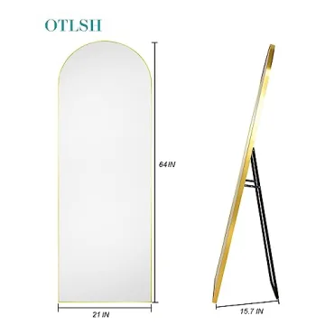 Otlsh Elegant Arched Full Length Mirror for Home Decor