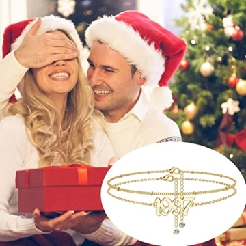 Ursteel Gold Plated Birth Year Anklet for Women