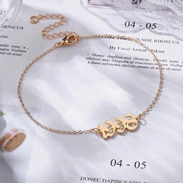 Ursteel Gold Plated Birth Year Anklet for Women