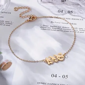 Ursteel Gold Plated Birth Year Anklet for Women