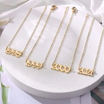 Ursteel Gold Plated Birth Year Anklet for Women