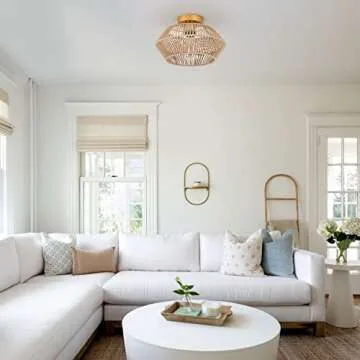 VILUXY Rattan Ceiling Light Fixture Stylish and Affordable