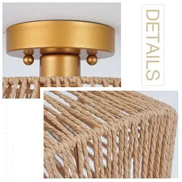 VILUXY Rattan Ceiling Light Fixture Stylish and Affordable