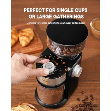 SHARDOR Electric Burr Coffee Grinder 16 Settings Black
