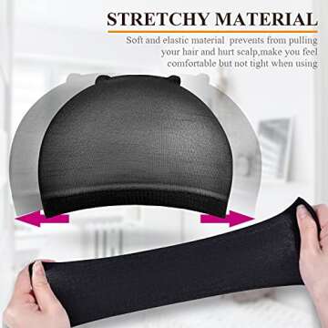 MORGLES 20 Pcs Black Stocking Wig Caps, Stretchy Nylon Wig Caps For Women Men