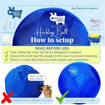 Race&Herd 25" Herding Ball for Dogs, Dog Herding Ball for Australian Shepherd, Cattle Dogs, Border Collie, Blue Heelers Herding Dog Ball, Herding Dog Toys, Horse Ball - Free IACP Dog Training Book