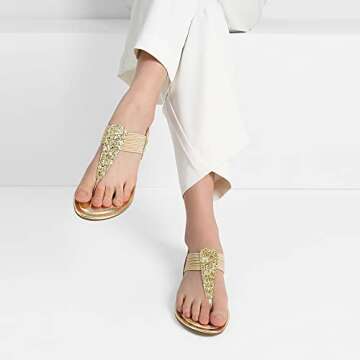 DREAM PAIRS Women's Sparkly Gladiator Sandals for Summer