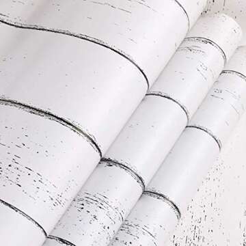 White Shiplap Peel and Stick Wallpaper - Vintage Design