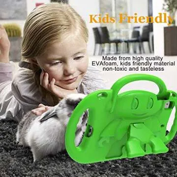 LEDNICEKER Kids Case for iPad Mini 1 2 3 4 5 - Light Weight Shockproof Handle Friendly Kids Case with Built-in Kickstand & Shoulder Strap for iPad Mini, Mini 5 (2019), Mini 4, Mini 3, Mini 2 - Green