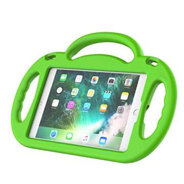 LEDNICEKER Kids Case for iPad Mini 1 2 3 4 5 - Light Weight Shockproof Handle Friendly Kids Case with Built-in Kickstand & Shoulder Strap for iPad Mini, Mini 5 (2019), Mini 4, Mini 3, Mini 2 - Green