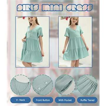 Stylish Tymidy Girls Casual Dress for 4-15 Years