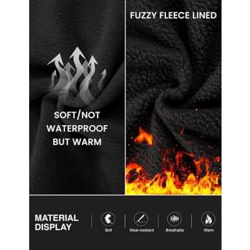 Omoone Womens 2024 Winter Fleece Sherpa Sweatpants Warm Fuzzy Snow Ski Pants Loose Slopes Activewear with Pockets(4140-Black-M)