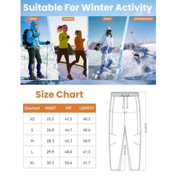 Omoone Womens 2024 Winter Fleece Sherpa Sweatpants Warm Fuzzy Snow Ski Pants Loose Slopes Activewear with Pockets(4140-Black-M)