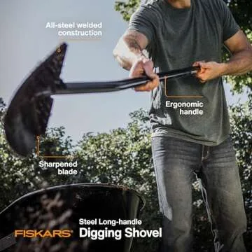 Fiskars Heavy Duty Garden Shovel for Efficient Digging